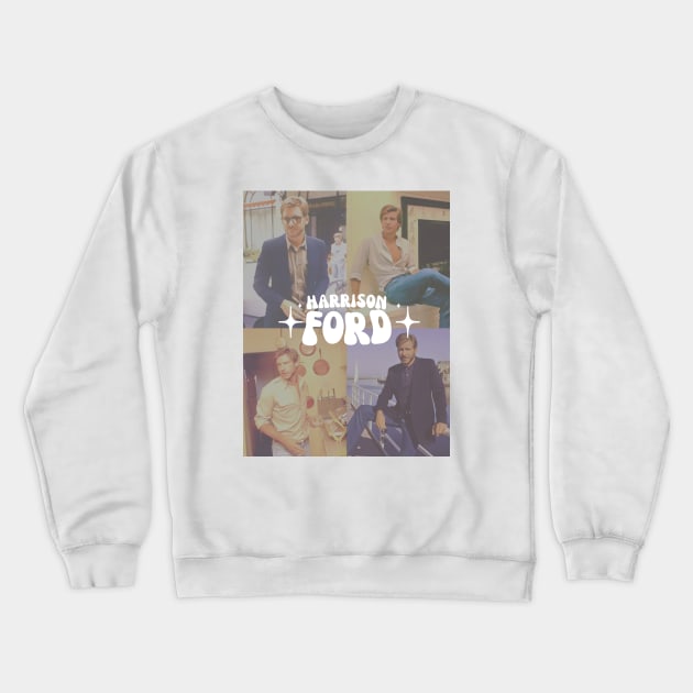 groovy aesthetic harrison ford (perfect for your average han solo / indiana jones stan) • star wars cast collection Crewneck Sweatshirt by shopanniekat